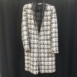 Reed Krakoff Leather Trimmed Plaid Coat